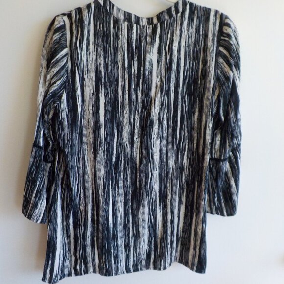 Gloria Vanderbilt Blouse - Medium - Black Grey White - (513) - Picture 3 of 6
